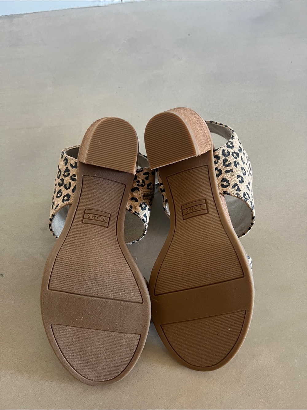 Toms Leopard Print Wedge Sandals - Brown/Black - Picture 5 of 6